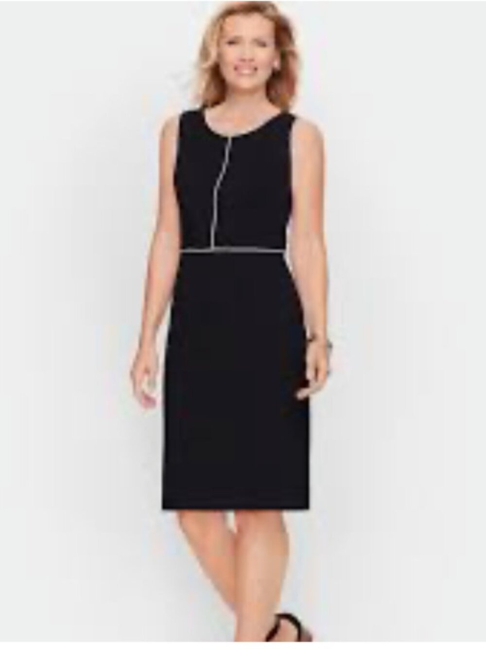 J Crew Size 8 Navy Wool Dress Lined Rear Zipper Career Work Office Sheath